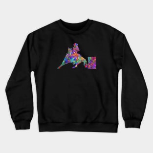 Barrel racing watercolor art Crewneck Sweatshirt